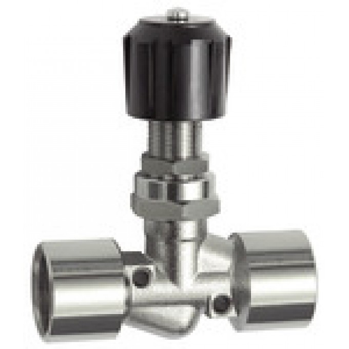 RIEGLER 136230 Игольчатый клапан, никелированная латунь, панельного монтажа, IT/IT, Rp 1/8 210.89-N 19681