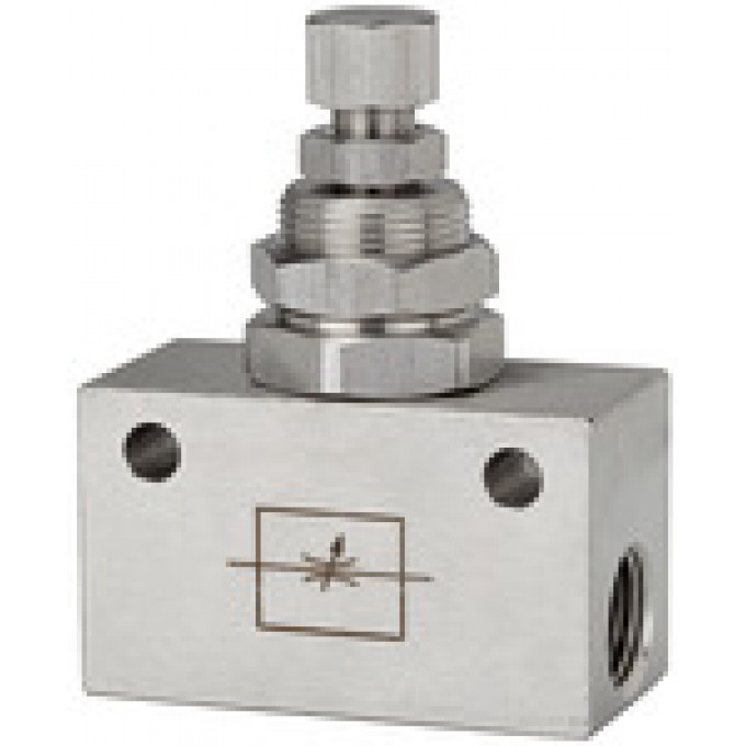 RIEGLER 103813 Дроссельный клапан, в форме блока, нержавеющая сталь 1.4404, G 1/8 ES 225.53 19712