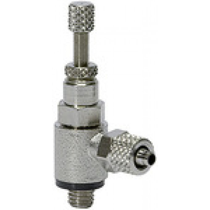 RIEGLER 106995 Дроссельный клапан, двусторонняя регулировка расхода (B), быстроразъемное соединение, M5 337.005-6 19714