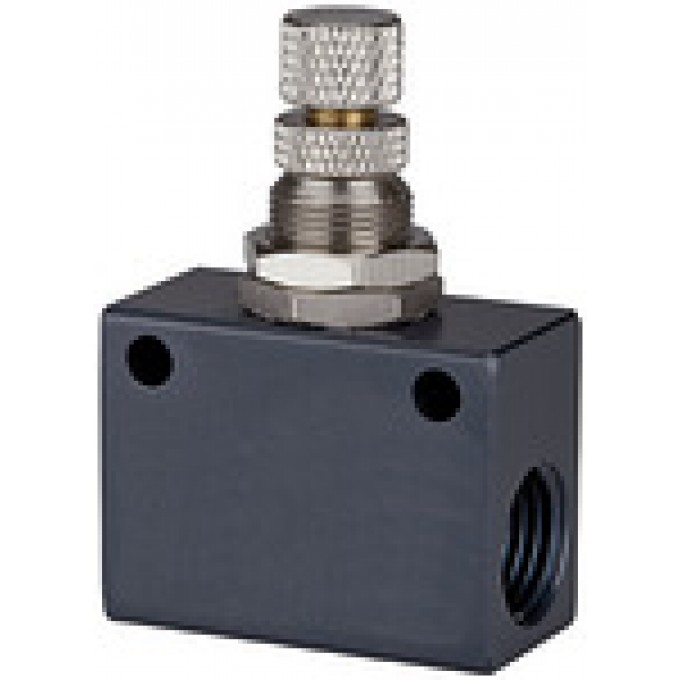 RIEGLER 115507 Обратный клапан дросселя ASC, в форме блока, алюминиевый, G 1/4 225.44 19730