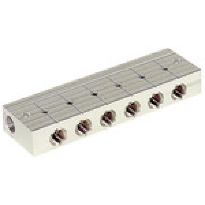 RIEGLER 103579 Распределительная полоса, 8 встроенных шаровых кранов, вход/выход G 3/8 VT 5228 19741