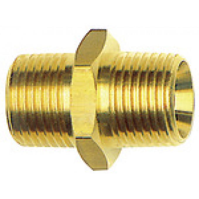 RIEGLER 111182 Ниппель с двойной резьбой, конический, R 1/8 a., R 1/8 a., AF 10, латунь 252.300 19766