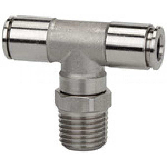 RIEGLER 110416 Вставной Т-образный фитинг, вращающийся, R 1/4 вн., для внешней части шланга O 8 мм 755.014-8 ES 19835