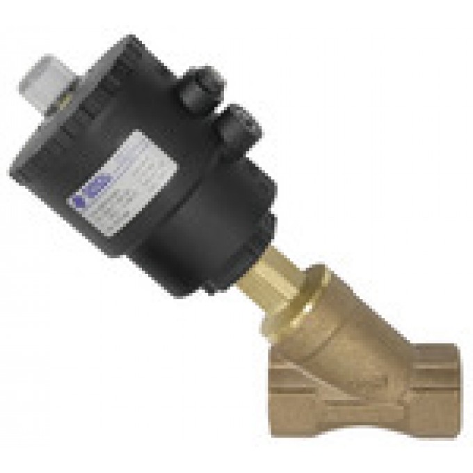 RIEGLER 133197 Клапан с наклонным шпинделем, поршневой привод, нормально закрытый, бронза, G 1/2 3362.01 419832