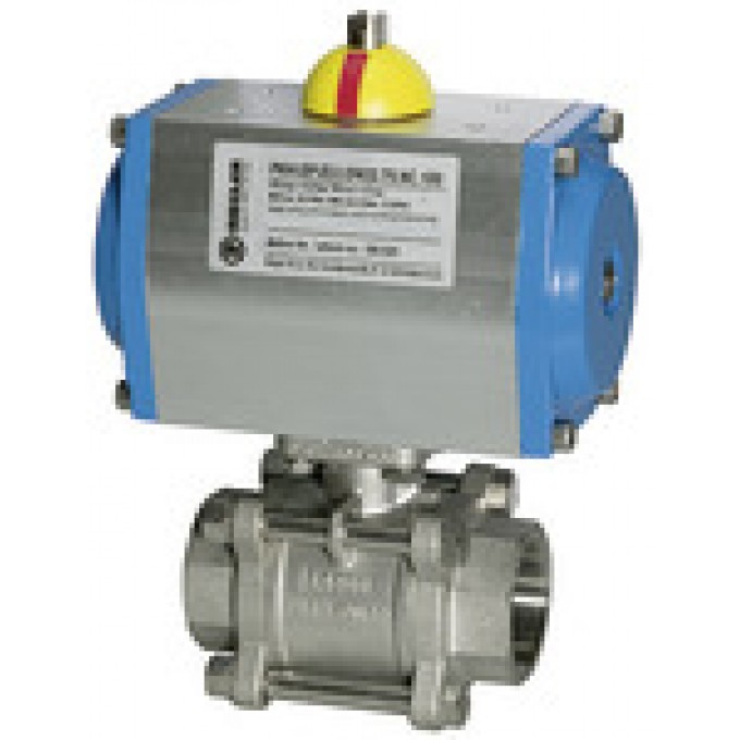 RIEGLER 103605 Шаровый кран из нержавеющей стали, с пневматическим приводом, Rp 1/2 350.520 419976