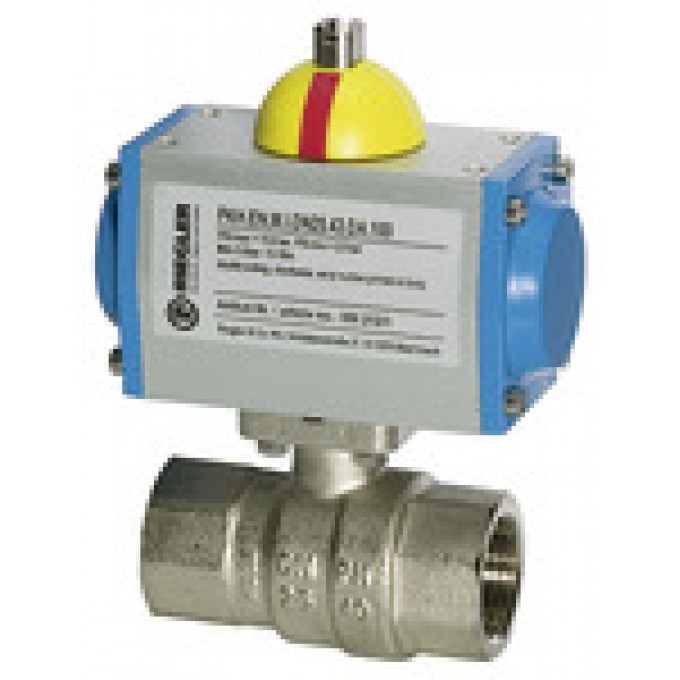 RIEGLER 103521 Латунный шаровый кран, с пневматическим приводом двойного действия, Rp 1/2 350.210 419977