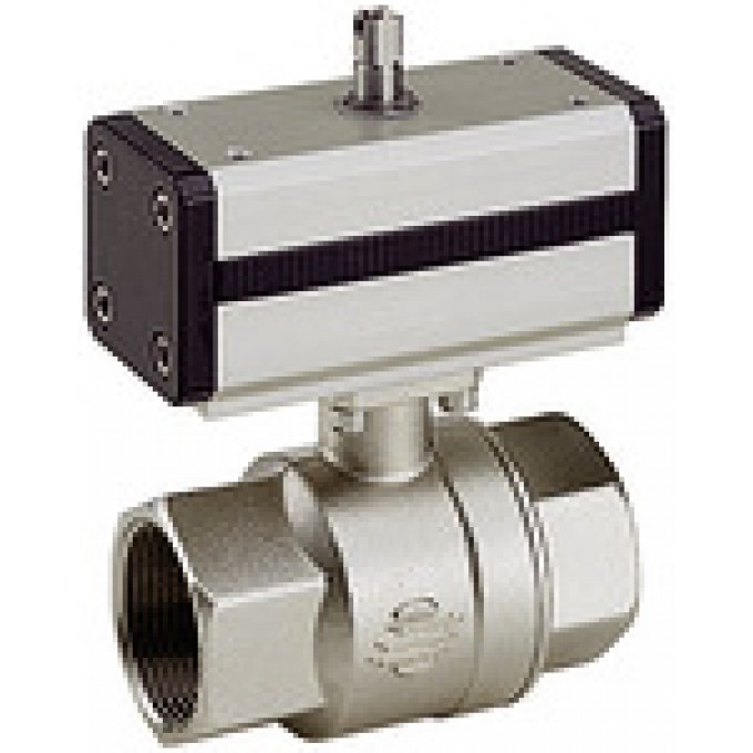 RIEGLER 103564 Латунный шаровый кран, с пневматическим приводом, двойного действия, Rp 3/8 351.209 419982