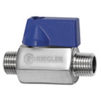 RIEGLER 103495 Миниатюрный шаровый кран, нержавеющая сталь 1.4401, ET/ET, G 1/4, DN 7 379.01-ES 420001