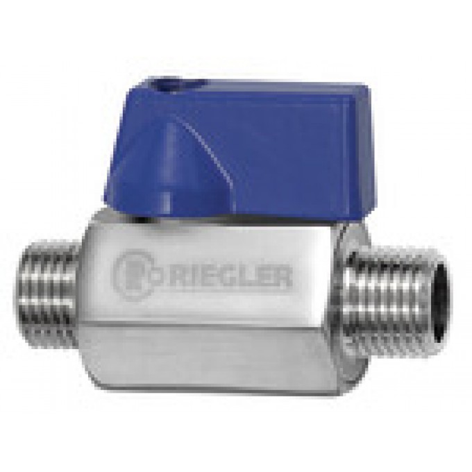 RIEGLER 103495 Миниатюрный шаровый кран, нержавеющая сталь 1.4401, ET/ET, G 1/4, DN 7 379.01-ES 420001