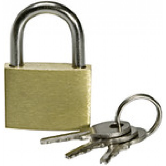RIEGLER 100273 Навесной замок, латунь, 50 мм, дуга O 6 мм, 3 ключа в комплекте VS 37 420061