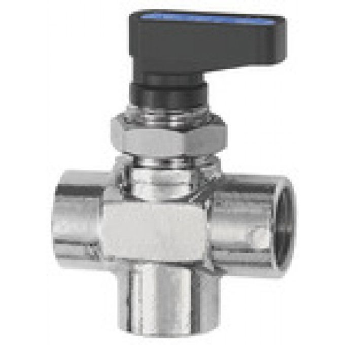 RIEGLER 103367 3-ходовой миниатюрный шаровый кран, Т-образное отверстие, хромированная латунь, G 1/4 IT 382.02 420069