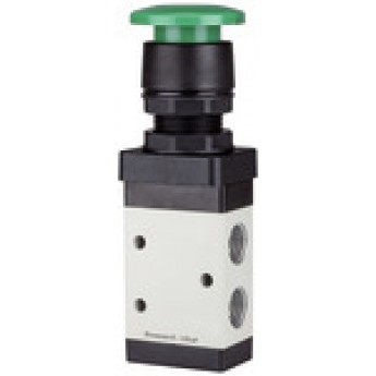 RIEGLER 116008 3/2-ходовой клапан M3 с ручным управлением, аварийная кнопка, нормально закрытый, моностабильный, G 1/8 515.5002 420085