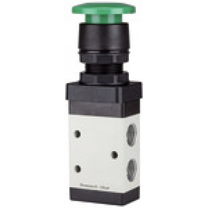RIEGLER 116008 3/2-ходовой клапан M3 с ручным управлением, аварийная кнопка, нормально закрытый, моностабильный, G 1/8 515.5002 420085