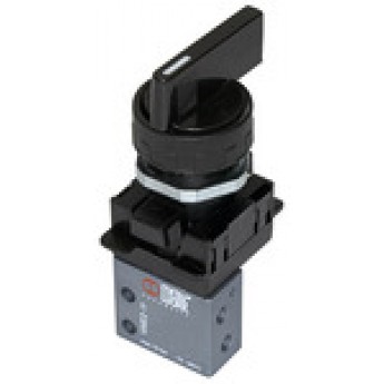 RIEGLER 106406 3/2-ходовой миниатюрный клапан, с ручным управлением, вращающаяся ручка, нормально закрытый моностабильный M5 боковой 512.304 420092