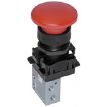 RIEGLER 106413 3/2-ходовой миниатюрный клапан, с ручным управлением, аварийная кнопка, нормально закрытый, моностабильный 4 мм боковой 512.603 420094