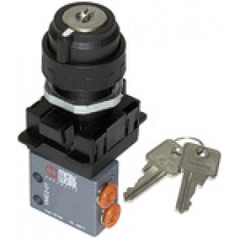 RIEGLER 106412 3/2-ходовой миниатюрный клапан, с ручным управлением, тросовый выключатель, нормально закрытый бистабильный M5 боковой 512.514 420096