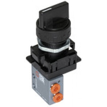 RIEGLER 106401 3/2-ходовой миниатюрный клапан с ручным управлением, вращающаяся ручка, нормально закрытый, моностабильный,4мм боковой 512.203 420097