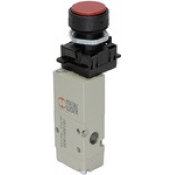 RIEGLER 106417 3/2-ходовой клапан, с ручным управлением, нажимная кнопка, нормально закрытый, моностабильный, G 1/8 515.201 420105