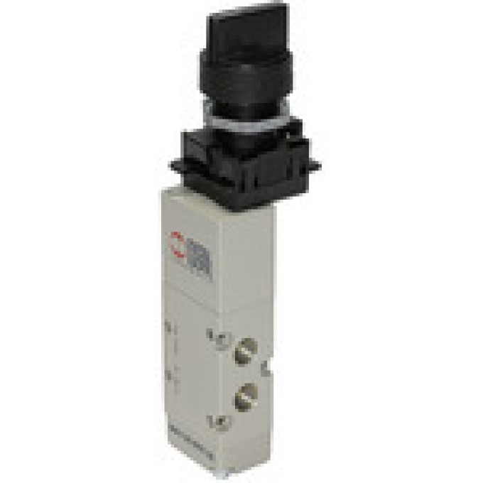 RIEGLER 106431 5/2-ходовой клапан, с ручным управлением,с вращающейся ручкой, короткий, моностабильный G1/8 позиция клапана 2 515.411 420112