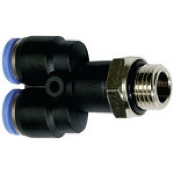 RIEGLER 109584 Вставной Y-образный фитинг, серия Blue, вращающийся, M5 вн. 133.005-6 420446