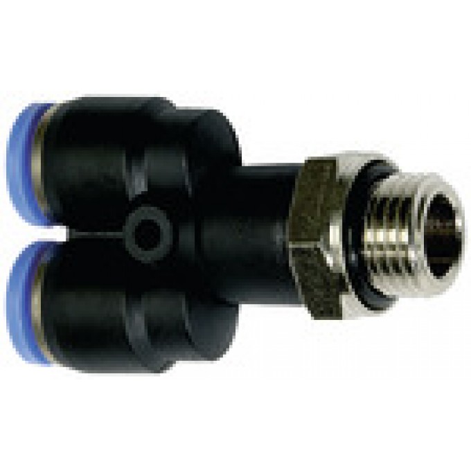 RIEGLER 109584 Вставной Y-образный фитинг, серия Blue, вращающийся, M5 вн. 133.005-6 420446