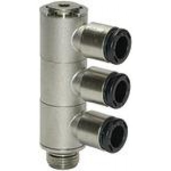 RIEGLER 108811 L-образный мультираспределитель 3-двойной Click-clock, вращающийся, G 1/4 вн. 760.014-8 M 420450