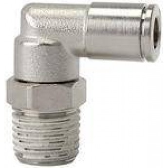 RIEGLER 108910 Вставной L-образный фитинг Metallica вращающийся, R 1/8 вн., шланг, вн. диаметр O 6 8854.018-6 420475