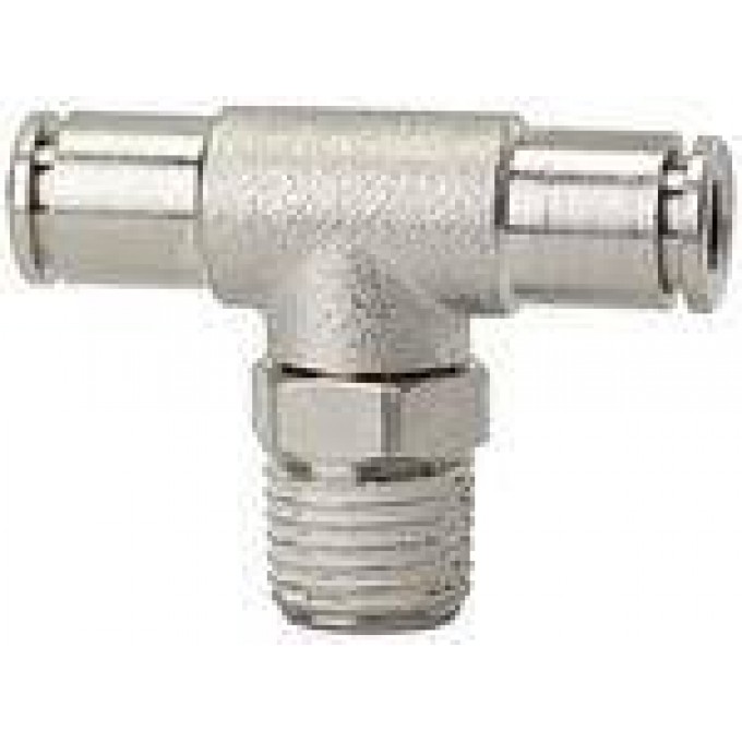 RIEGLER 108931 Вставной Т-образный фитинг Metallica вращающийся, R 1/8 вн., шланг, вн. диаметр O 6 8855.018-6 420518