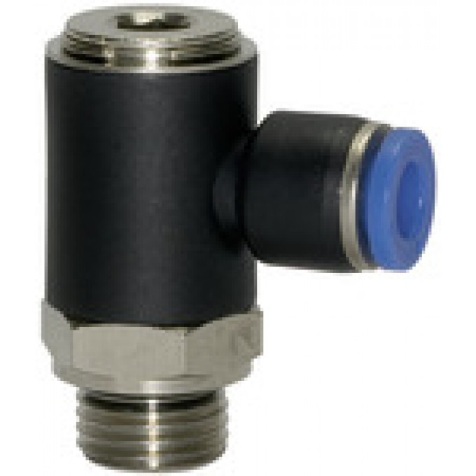 RIEGLER 109395 Вставной L-образный фитинг, серия Blue, вращающийся, G 1/4 вн. 170.014-8 420530