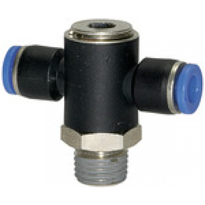 RIEGLER 109577 Вставной Т-образный фитинг, серия Blue, вращающийся, R 1/4 вн. 166.014-8 420536