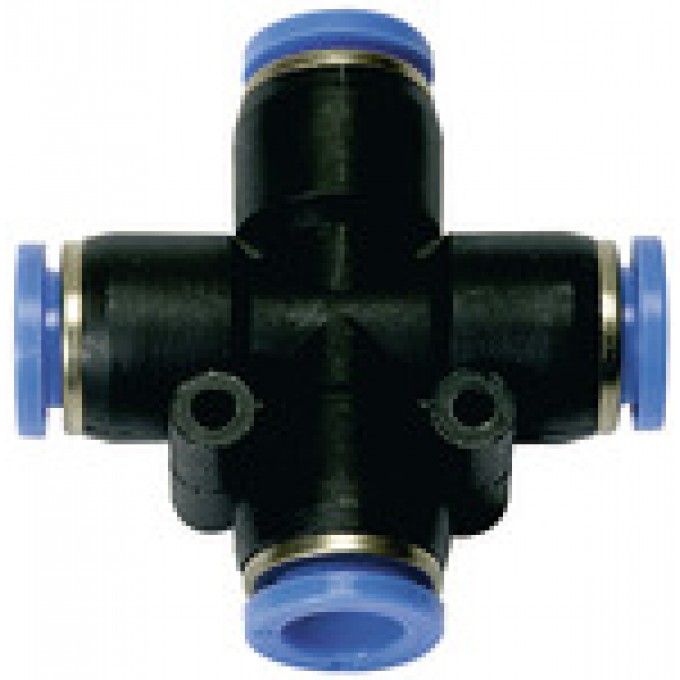 RIEGLER 109861 Вставной X-образный соединитель, серия Blue, для внешней части шланга O 4 мм 139.004 420562
