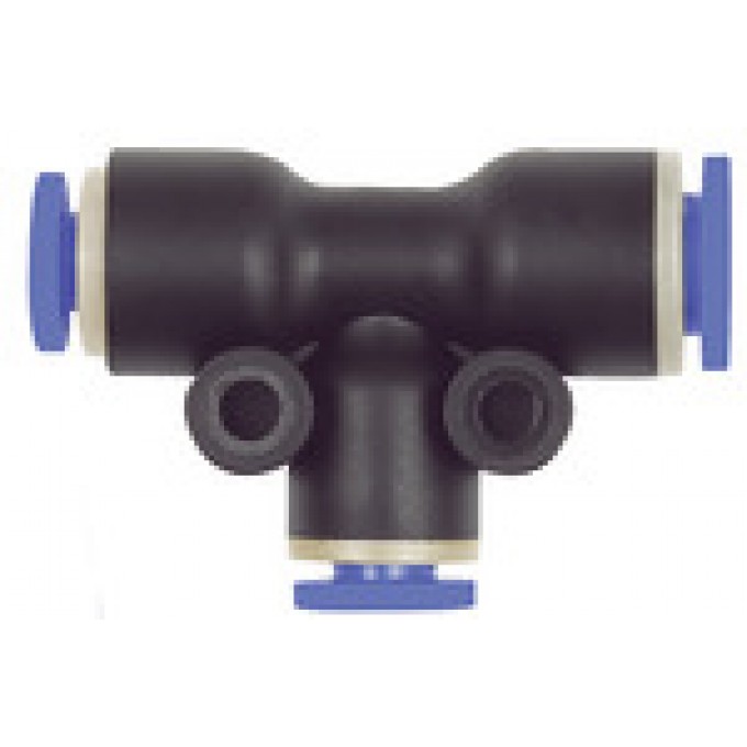 RIEGLER 109846 Вставной Т-образный соединитель, серия Blue, редукционный, шланг O 4/4/6 288.0406 420563