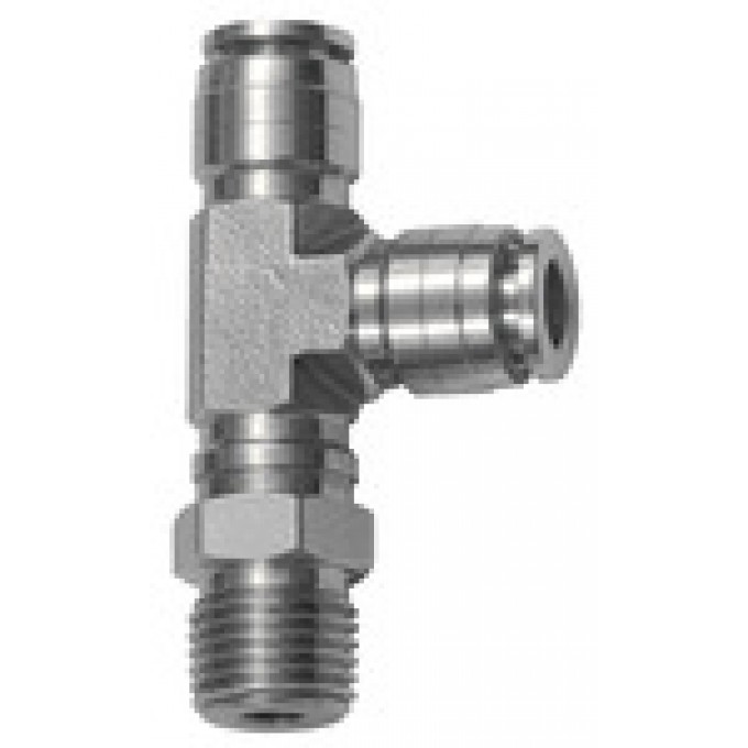 RIEGLER 135230 Вставной Т-образный фитинг, L-образный вращающийся R 1/4 вн. для внешней части шланга O6 872.014-6 ES 420601