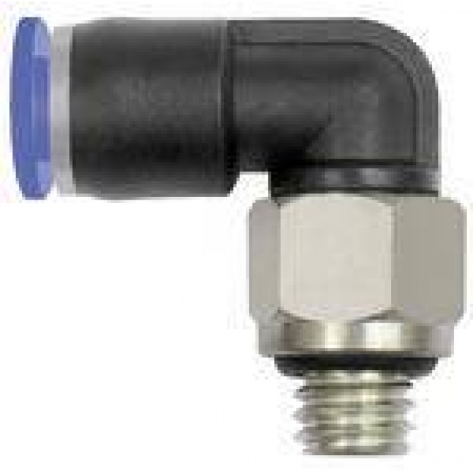 RIEGLER 148814 Вставной L-образный фитинг, серия Blue, миниатюрный, вращающийся, M3x0.5 125.003-4M 420630