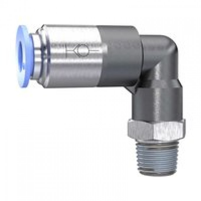 RIEGLER 151477 Вставной L-образный фитинг, серия Blue, самофиксирующийся, R 1/4 вн. 198.146-2 420634