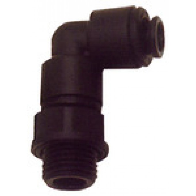 RIEGLER 135958 Угловой ввинчиваемый фитинг POM, G 1/4 вн., для внешней части шланга O 4 мм 72.014-4 420643