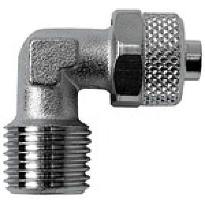 RIEGLER 115211 Угловой ввинчиваемый фитинг Vалюминийe line, R 1/4 вн., для шланга 6/4 13.114-6-E 420661