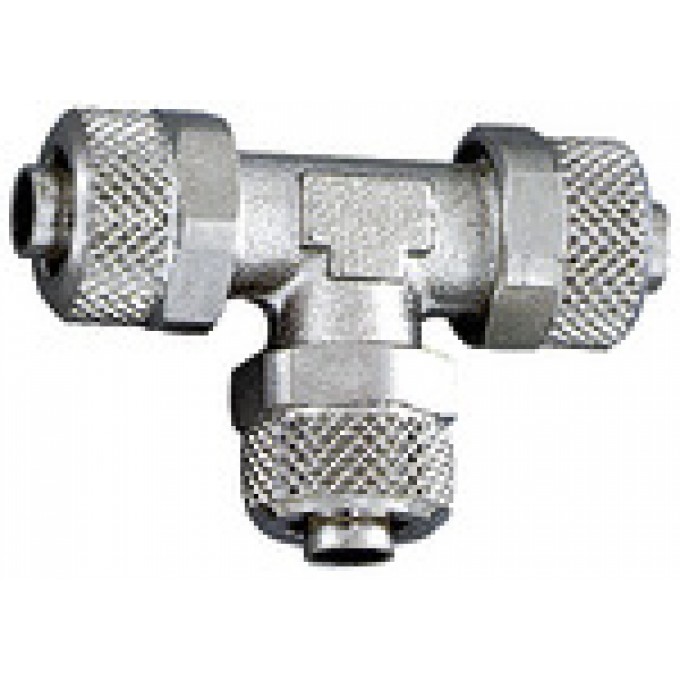 RIEGLER 110604 Т-образное соединение, для шланга 4/2 мм, AF 9, никелированная латунь 14.800-4 420685