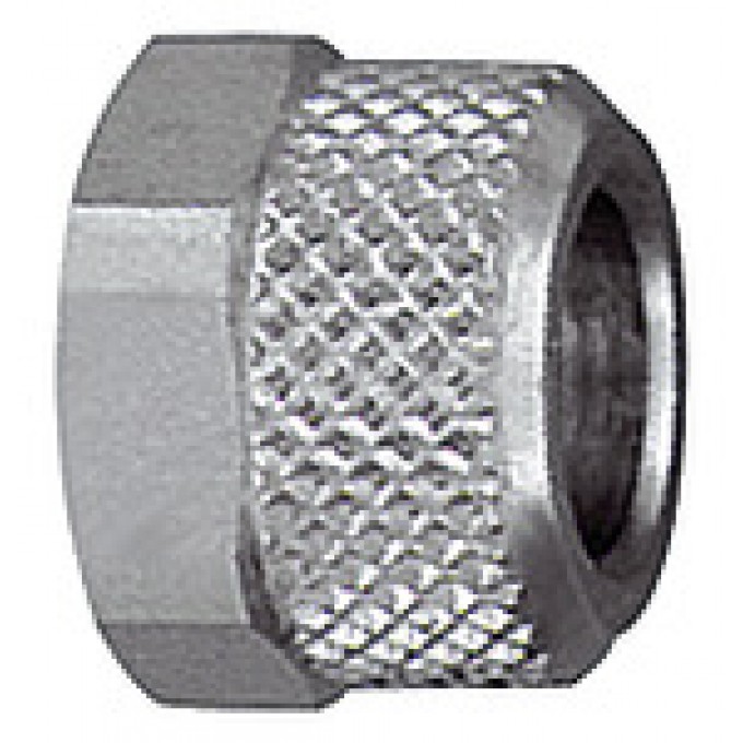 RIEGLER 110641 Соединительная гайка, M7x0.75, для шланга 5/3, AF 8, никелированная латунь 16.007-5 420686