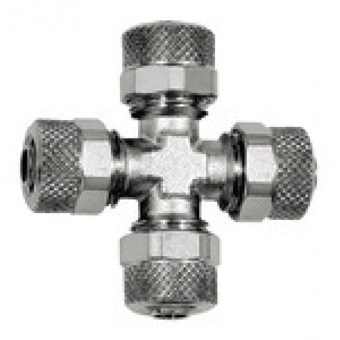 RIEGLER 110636 Кросс-соединитель, для шланга 5/3 мм, AF 8, никелированная латунь 17.800-5 420696