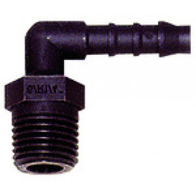 RIEGLER 110970 Угловой ввинчиваемый суппорты, R 1/8 вн., для шланга внутр. D. 4 мм, PA 6 32.331 420714