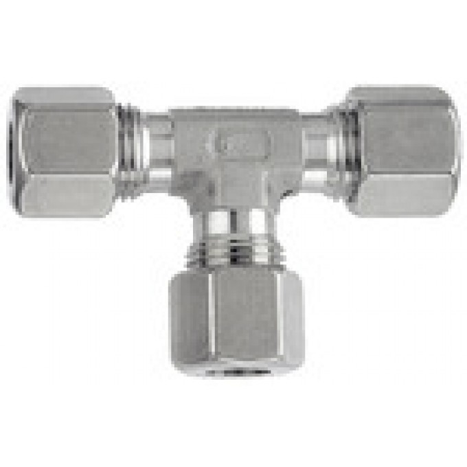 RIEGLER 112435 Т-образный фитинг, внешний диаметр трубы O 6 мм, нержавеющая сталь 1.4571 ES 132 420782