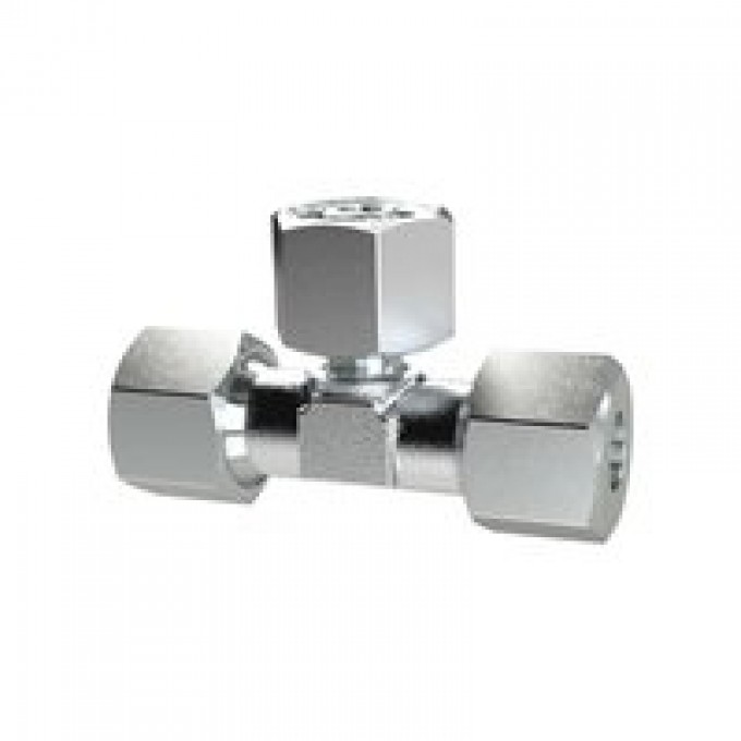 RIEGLER 159015 Регулируемый T-образный винтовой фитинг, внешний диаметр трубы O, 6, оцинкованная сталь ETAV6LST 420882